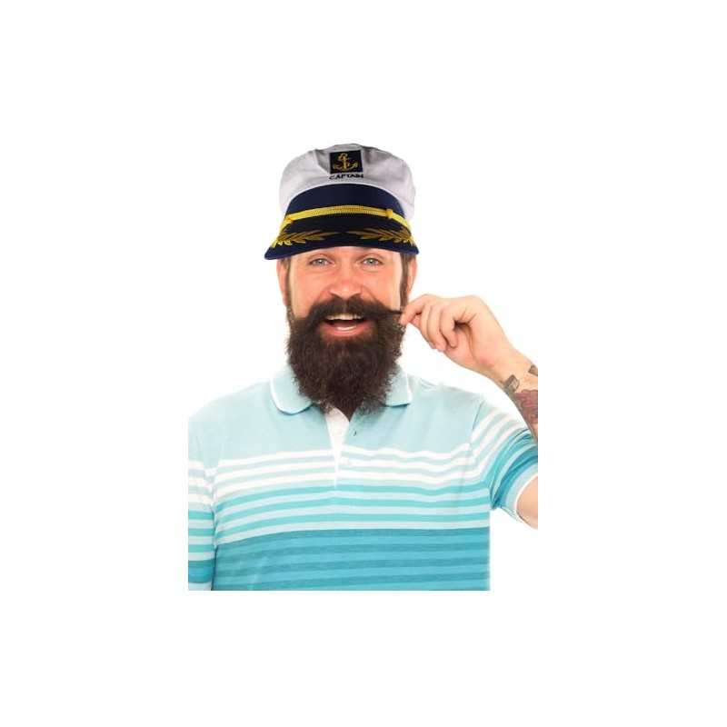 Captain Hat for Marine Costume Sailor Captain Hat Adjustable for