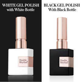 Double Rhythm 2 Pcs 15ml UV Gel Polish Set Pure White And Black Color Gel Nail Polish Kit Nail Art Salon DIY (A1015+A1093)