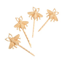 Baluue Realistic Bee Shape Hairpin Set 4pcs Hairpins Metal Hairclip for Girls' Hairstyles