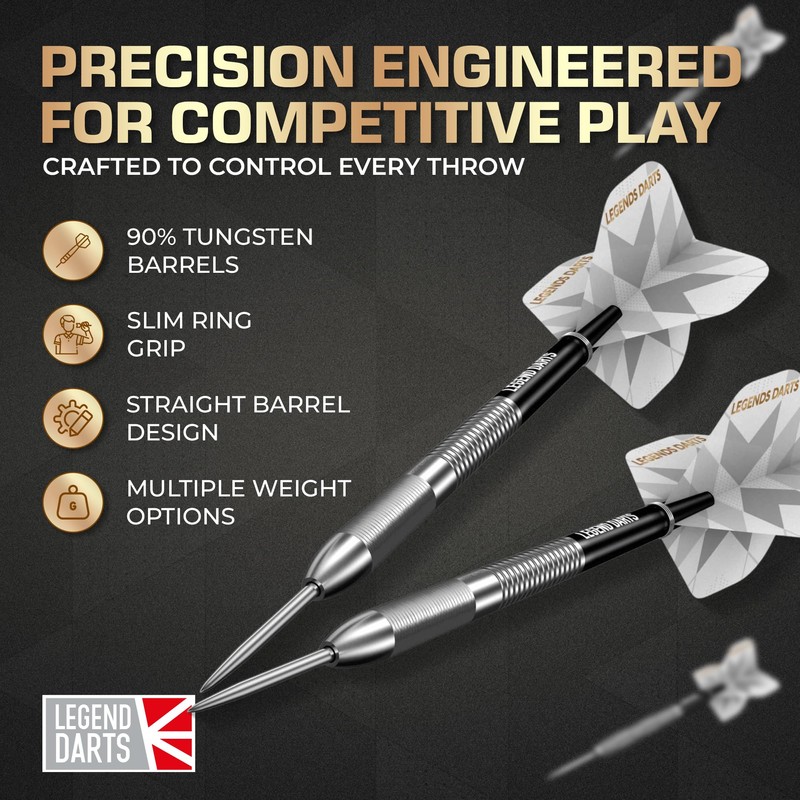 Legend Darts | Steel Tip Darts Set | 90% Tungsten