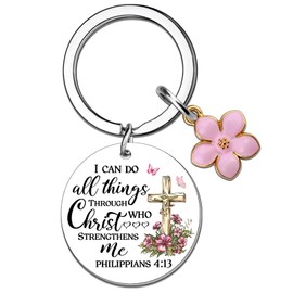 Religious Gifts for Women Christian Bible Verse Keychain Faith Gifts for Women Christian Easter Birthday Gift Religious Keychain for Sister Friends