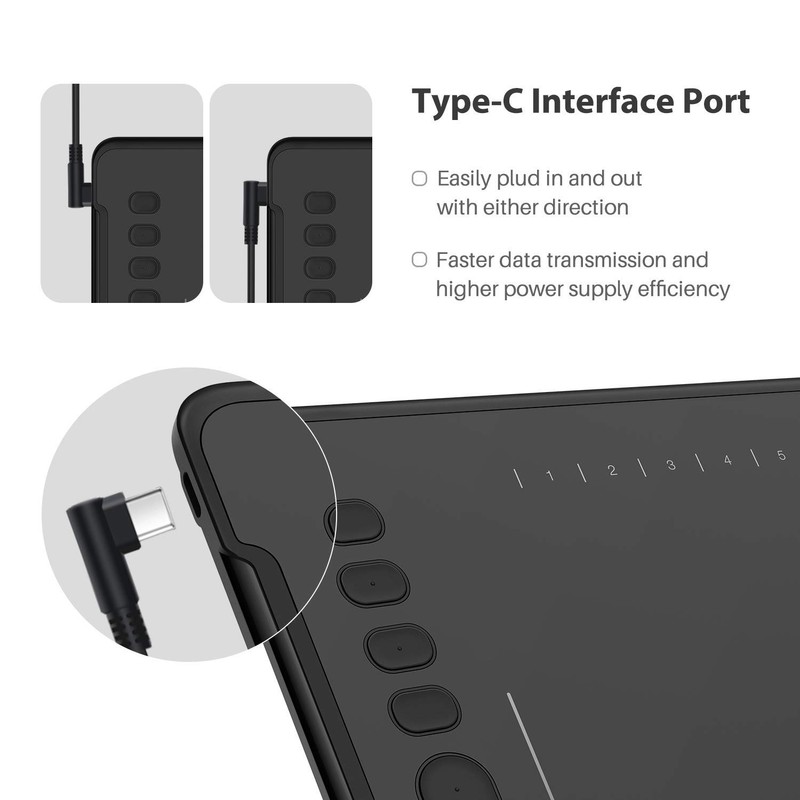 HUION Inspiroy H1161 Graphics Drawing Tablets, Touch Strip and 8192