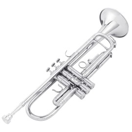 Ktaxon Ktaxon Bb Standard Trumpet for Beginners,Trumpet for Student with Hard Case,7C Mouthpiece,Cleaning Cloth,Gloves,Brass Instruments for Kids and Adults(Silver)