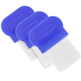 Pack of 3 Lice Comb, Metal Teeth Lice Comb, Double-Sided Teeth for Grooming and Removing Dandruff or Lice, Stainless Steel Teeth Comb and Double-Sided Tooth Comb, for Removing Lice
