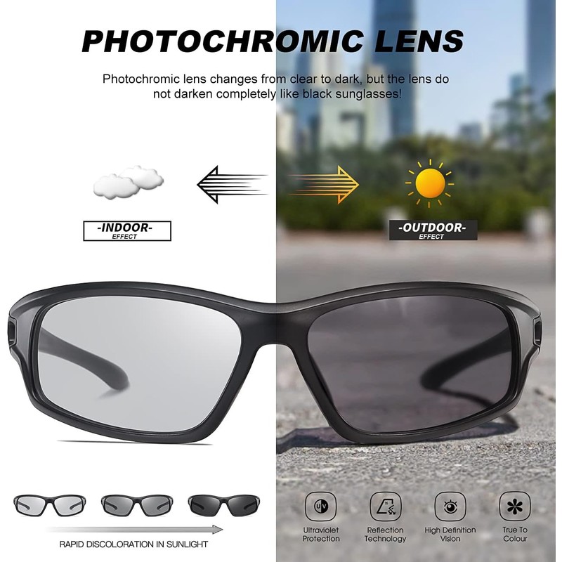 AWGSEE Polarized Sports Sunglasses for Men 100% UV Protection Wrap