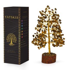 Tiger Eye Crystal Tree - Spiritual Decor - Tree of Life - Crystal Decor - Good Luck Charms - Gemstone Tree - Metaphysical Gifts - Tiger Eye Stone - Feng Shui Decor - Crystal Gifts (10 Inch Approx.)