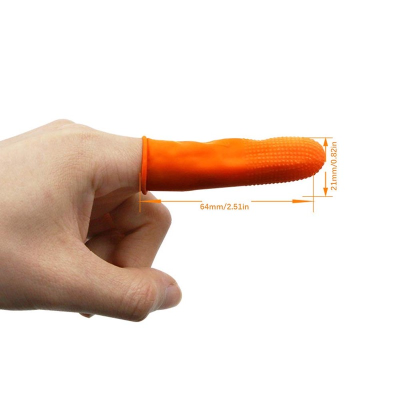 Pack of 100 Rubber Finger Cots Latex Finger Covers Non-Slip