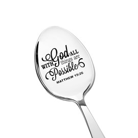 Inspirational Christian Gifts for Friends Daughter Son Bible Verse Spoon Gifts for Women Men Mom Dad Religious Encouragement Gifts for Grandson Wife Christmas Gifts for Sister Husband Coffee Spoon