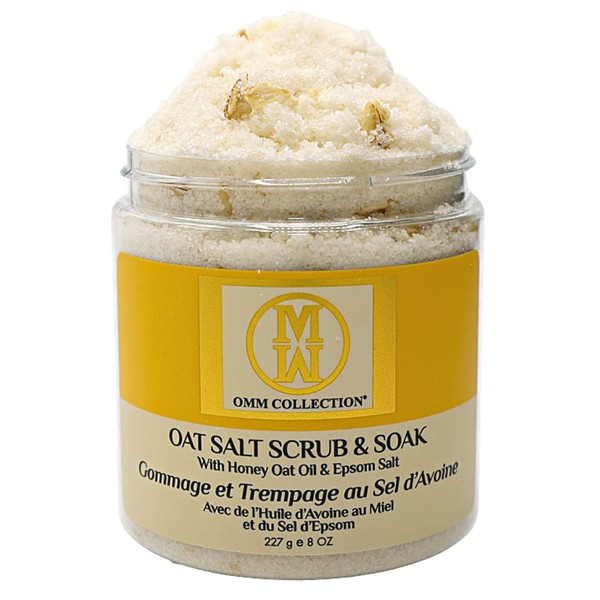 OMM Collection Natural Oat & Dead Sea Salt Scrub Body Exfoliator - Essential Oils, Deep-Cleansing, Body, Hand & leg Scrub, Exfoliate Body Scrub for Oily Skin, Acne, Ingrown Hairs & Dead Skin Remover