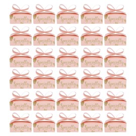 30PCS Bowknot Candy Boxes Gift Treat Boxes for Cookies Party Christmas Birthdays Weddings SuppliesPink