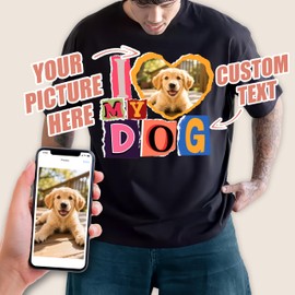 H-DEWALL Custom Shirts I Got That Dog in Me Shirt Orange Cat Photo Shirts for Boyfriend Custom Gift for Pet Lover Cat Mom Birthday Shirt with Dog Picture