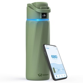 Boost Smart Water Bottle with Hydration Reminder & Tracker - Vacuum Insulated Water Bottles Stainless Steel, BPA-Free Wide Mouth, Ideal for Gym, School, Office - Green (710ml, 24oz)