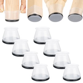 Aneaseit Chair Leg Sliders for Carpet - 2" x 8 pcs Clear - Silicone Heavy Duty Furniture Movers w/PTFE Bottom - Table Feet Covers Pads Protectors for Smooth Glides - Large