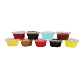 VIOVIA Tasting Cups W/LID 2 OZ - Disposable Plastic Portion Cups with LIDS Perfect for Any Occasion! - Available in Sets of 50 OR 200 Tasting Cups! (50)