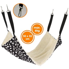 MIJOMA Cat Hammock - Comfortable Hammock Bed for Cats and Small Pets | Soft Pet Bed with Carabiner Hook | 50 x 35 cm | Max. 6 kg Load Capacity | Cuddly Plush | Easy to Clean