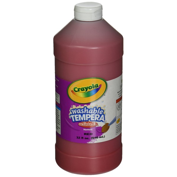 Crayola Washable Tempera Paint, Red Paint Craft Supplies, 32 Ounce
