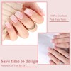 Square False Nails Set - 240Pcs Natural Gradient Pink Fake