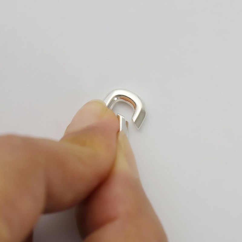 925 Sterling Silver Oval Spring Bail Clasp for Jewelry Making