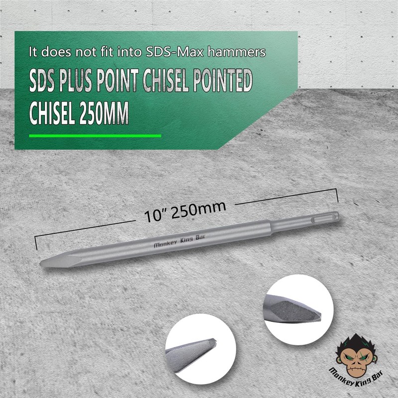 Monkey King Bar Chisel Set,4-Pcs SDS Plus Chisel Bits Set，1