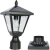 Jalarox Solar Post Lamp Lights, Metal and Glass Built Dusk