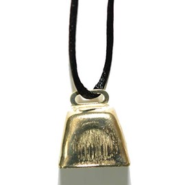 Gold Tone Cowbell Cow Bell Necklace (N015)