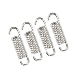 Partuto 4 Pcs 43mm 1.69" Motorcycle Muffler Exhaust Pipe Spring Silver Tone Replacement