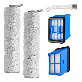Accessory Kit Compatible with BISSELL CrossWave OmniForce Multi-Surface Wet Dry 3882 & 3883 Vacuum, Brush Rolls with Filter Replacement Parts, 2 Pack Roller Brushes, 2 Pack Filters