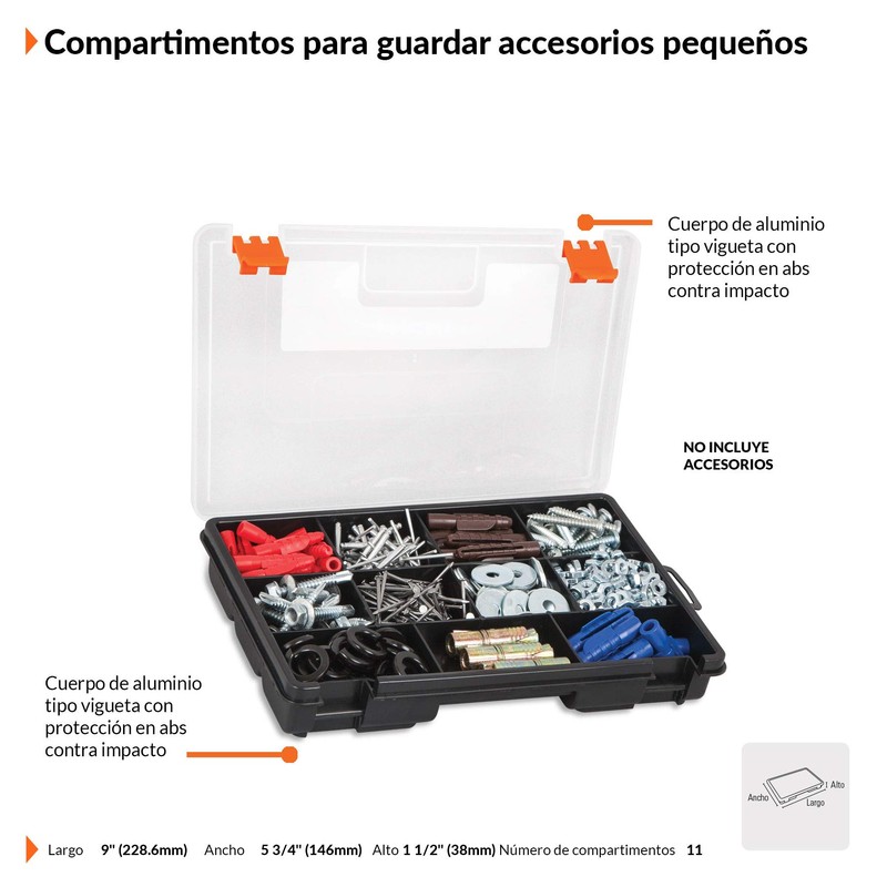 Truper 10035 / ORG-11 - 9", 11 compartments tray organizer