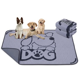 2 Pack Washable Puppy Pads for Dogs: 48x60In Reusable Pee Pads with Absorbent Whelping Pad Features - Waterproof Non-Slip Dog Rug Protector for Potty Training, Beds, Couches, and Carpets, Gray