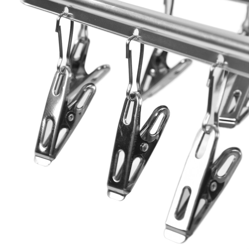 Multifunction Aluminum Alloy Laundry Drying Rack with 26 Clips for
