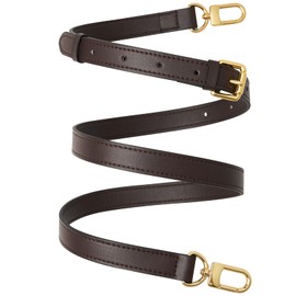 RICLVS Genuine Vachetta Leather Crossbody Strap Genuine Leather Adjustable Replacement Strap for Shoulder Bag Handbag Purse (Coffee)