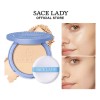 Sace Lady Polvo Compacto Base de Maquillaje Matte, Control de