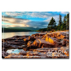 REFRIGERATOR MAGNET Acadia National Park Sunset at Otter Point Travel Refrigerator Magnet Size 2.5 inch x 3.5 inch , Multi-color (travel1021)