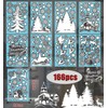 Pack of 166 Christmas Window Stickers, Christmas Stickers, Snowflakes, Window
