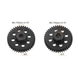 HARFINGTON 48P Hardened Pinion Motor Gear Set 2pcs 40T 41T Fit 1/8 inch RC Motor Shaft 48 Pitch Gears for RC Car, with Hex Key