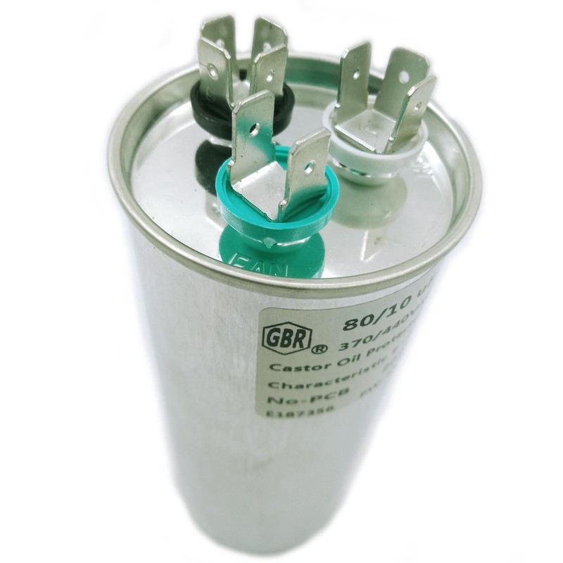 CBB65B 80+10 uf/MFD ±6% 370-440 VAC Volts Round Dual Run