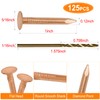 YuJingKey 1 Inch Copper Nails, 125Pcs, 99.9% Pure Copper Nail