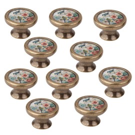 LOVIVER 10Packs Bird Flower Pattern Door Knobs Kitchen Cupboard Knobs Drawer Pulls Cabinet Knobs Decorative Knobs and Pulls