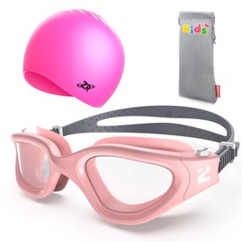 ZIONOR Kids Swim Goggles with Swim Cap, G1 MINI SE Anti-fog Swimming Goggles with Durable Flexible Silicone Cap for Kid