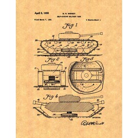 Self-Digging Military Tank Patent Print (5" x 7") M11222