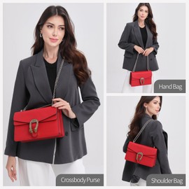 FEIMINA High-End Genuine Leather Shoulder Bag for Women, Stylish Handbag for Ladies, Refined Tote Purse, Crossbody Bag (Red)