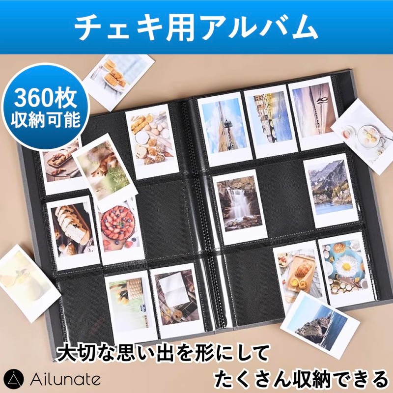 Ailunate Album, Large Capacity, File Holder, Polaroid Case, Storage, Intax