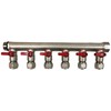 6 Loop Plumbing Manifold w/ 1" trunk & 1/2" pex