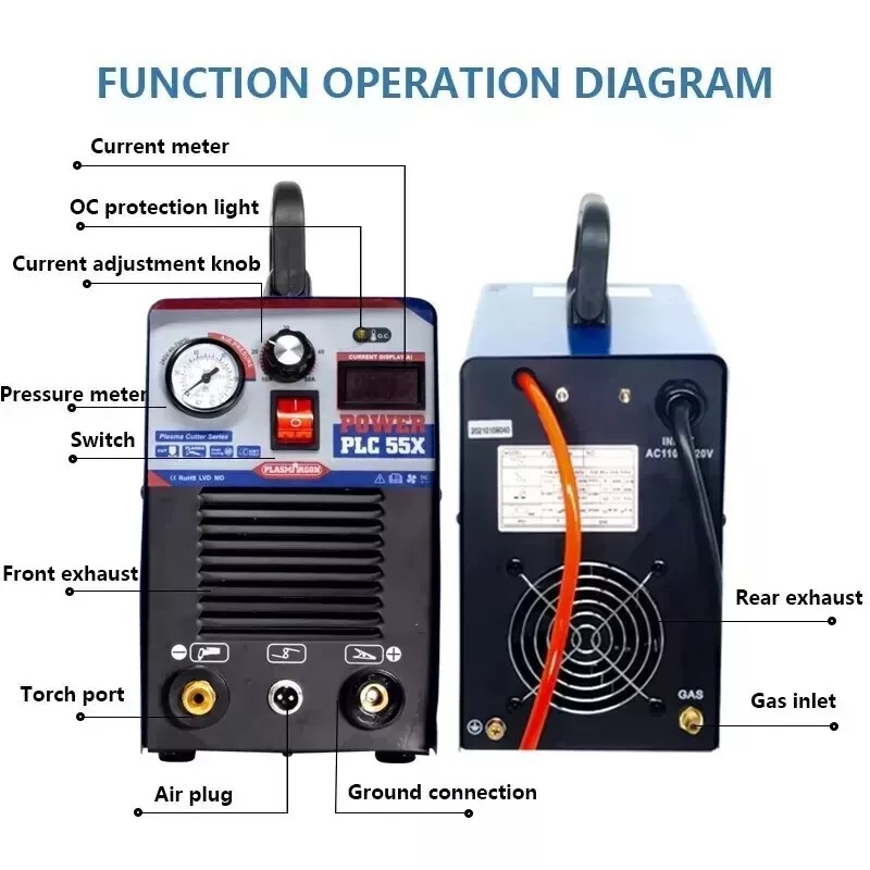PLASMARGON Plasma Cutter HF DC 55A Inverter 110/220V Cutting Machine