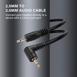 PNGKNYOCN Right Angle 2.5mm Audio Aux Cable,90 Degree Angle 2.5mm Male to 2.5mm Male TS Mono Headset Headphone Audio Adapter Cable （1.8M）
