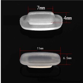Eyeglass Nose Pads 11mm 5Pairs Replacement Square Rectangle Slide/Slip in Silicone Nosepads for Glasses Sunglasses Costa Maui