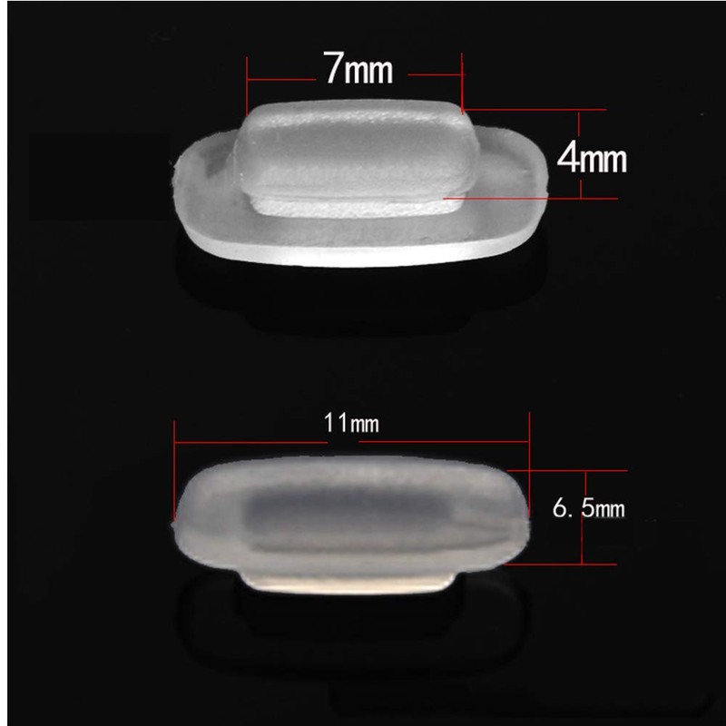 Eyeglass Nose Pads 11mm 5Pairs Replacement Square Rectangle Slide/Slip in