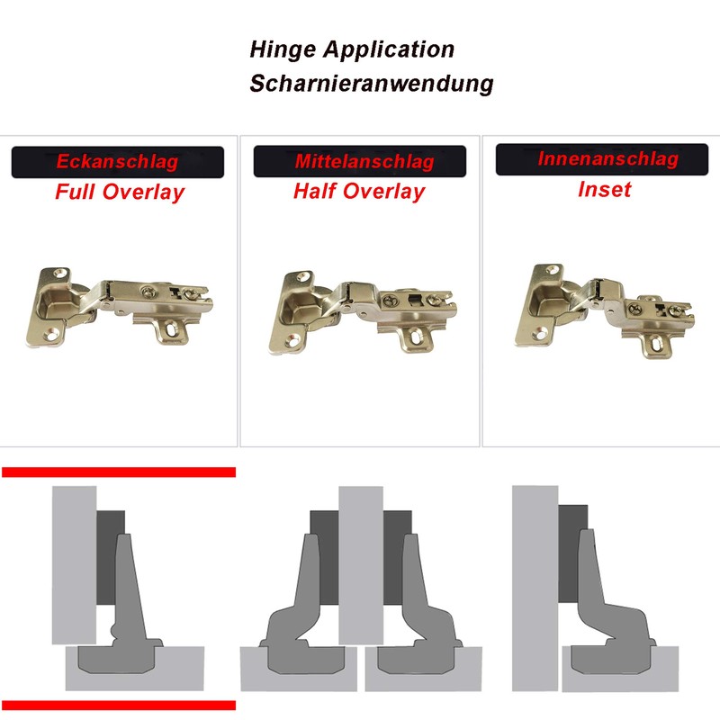 LIKERAINY 95 Degree Corner Stop Hinge 35 mm with Sliding
