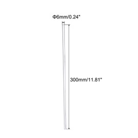 QUARKZMAN Acrylic Round Rod 6 mm Diameter 12 Inch Length Clear Solid Plastic PMMA Bar Stick Acrylic Dowel Rods for DIY Light Holder Crafts Pack of 15