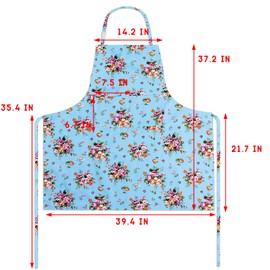 FanChose Plus Size Aprons for Women with Pockets, Men Cotton Kitchen Apron, Canvas Cooking Apron for Barber, Baking, Cooking, Painting, Garden Gardening, Cleaning, BBQ